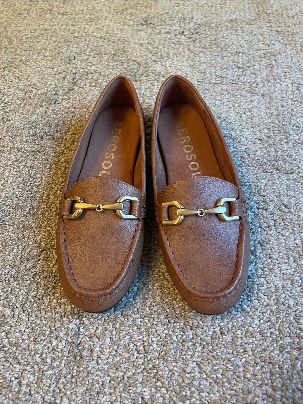 AEROSOLES Women’s Tan Leather Horsebit Slip-On Loafers Size 6.5 NWOB - Picture 3 of 7
